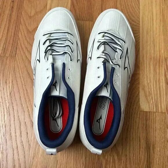 Mizuno Softball Enerzy Softball Cleats White / Navy Blue US 11.5 Women’s - Picture 7 of 11